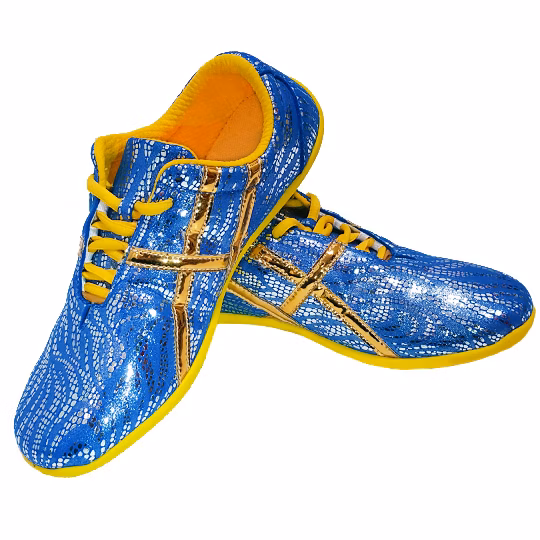 VO1 Yun Shoes Blue w/ Gold Stripe （VO1云鞋 蓝色配金色线条）