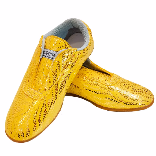 New Yun Shoes Gold w/ Silver (新云鞋 金色配银色花纹)